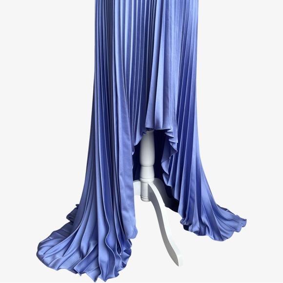 Flor et. al James Pleated Backless Gown Periwinkle Blue 8 NWT - Picture 7 of 17